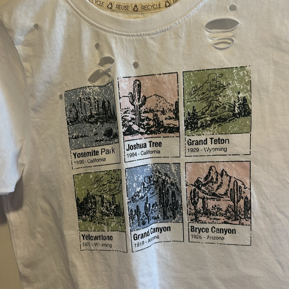 Recycled Threads White Cropped Graphic Tee
